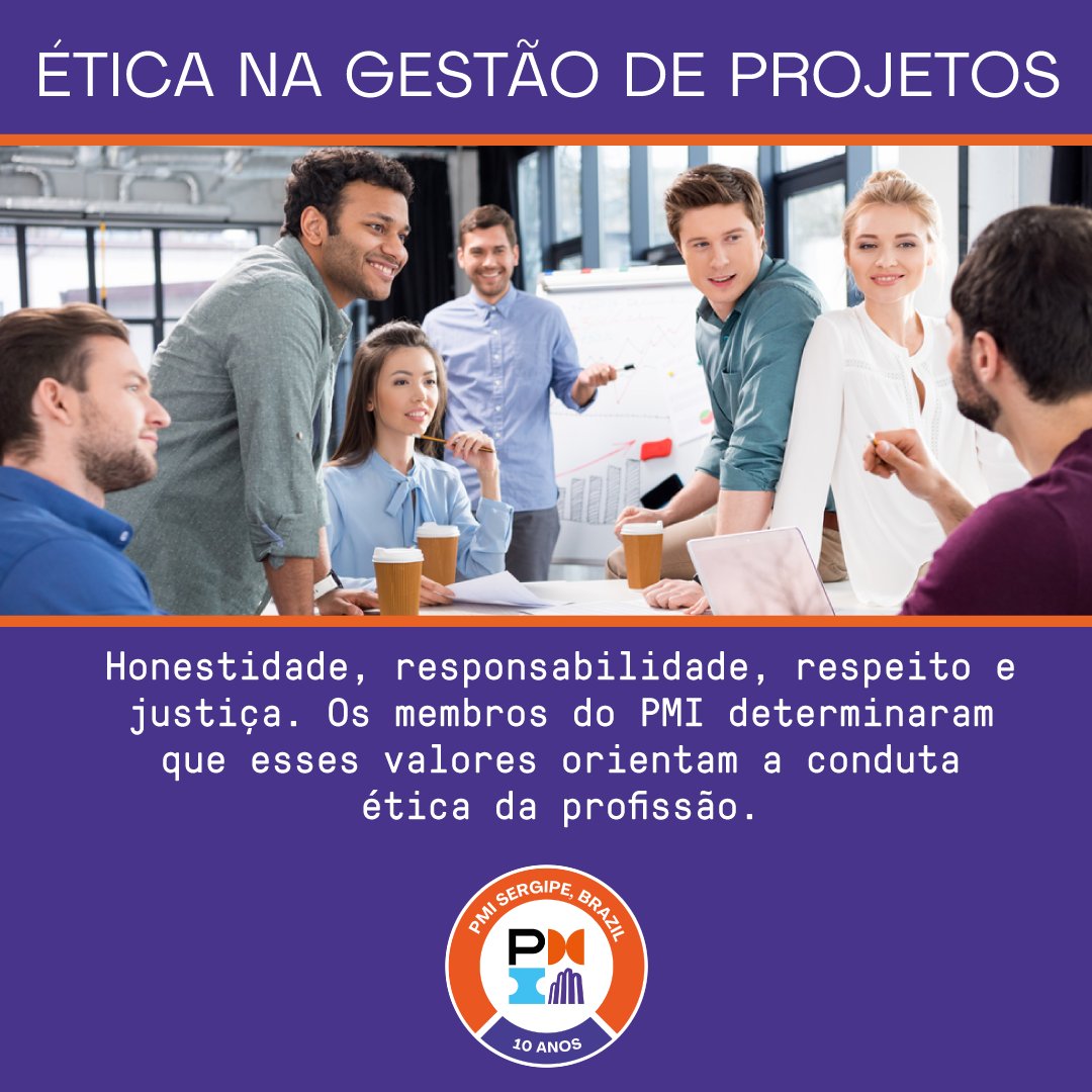 PMISergipe's tweet photo. Honestidade, responsabilidade, respeito e justiça. Os membros do PMI determinaram que esses valores orientam a conduta ética da profissão!

#PMI #scrum #agile #certificação #lideranca #análisedenegócios #gestao #sergipe #pmibrasil #conselho #gepê https://t.co/4XUDUbV2i6