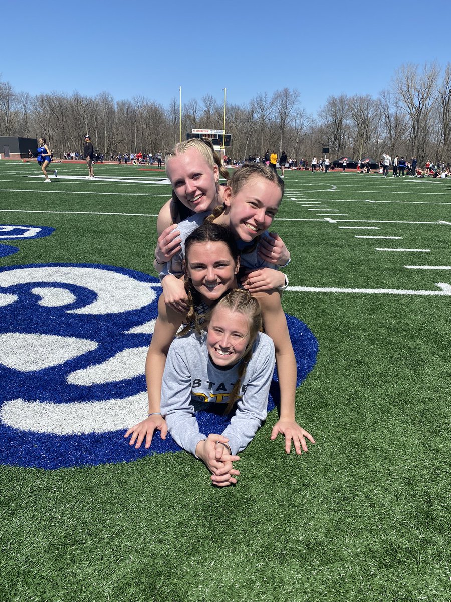 The 4x800 of <a href="/AddieNerem/">Addie Nerem</a> <a href="/Mack_Walter_/">Mack Walter</a> <a href="/claire_monty_/">claire</a> and <a href="/AliviaEdens/">Alivia Edens</a> remain undefeated with a photo finish close from Alivia.