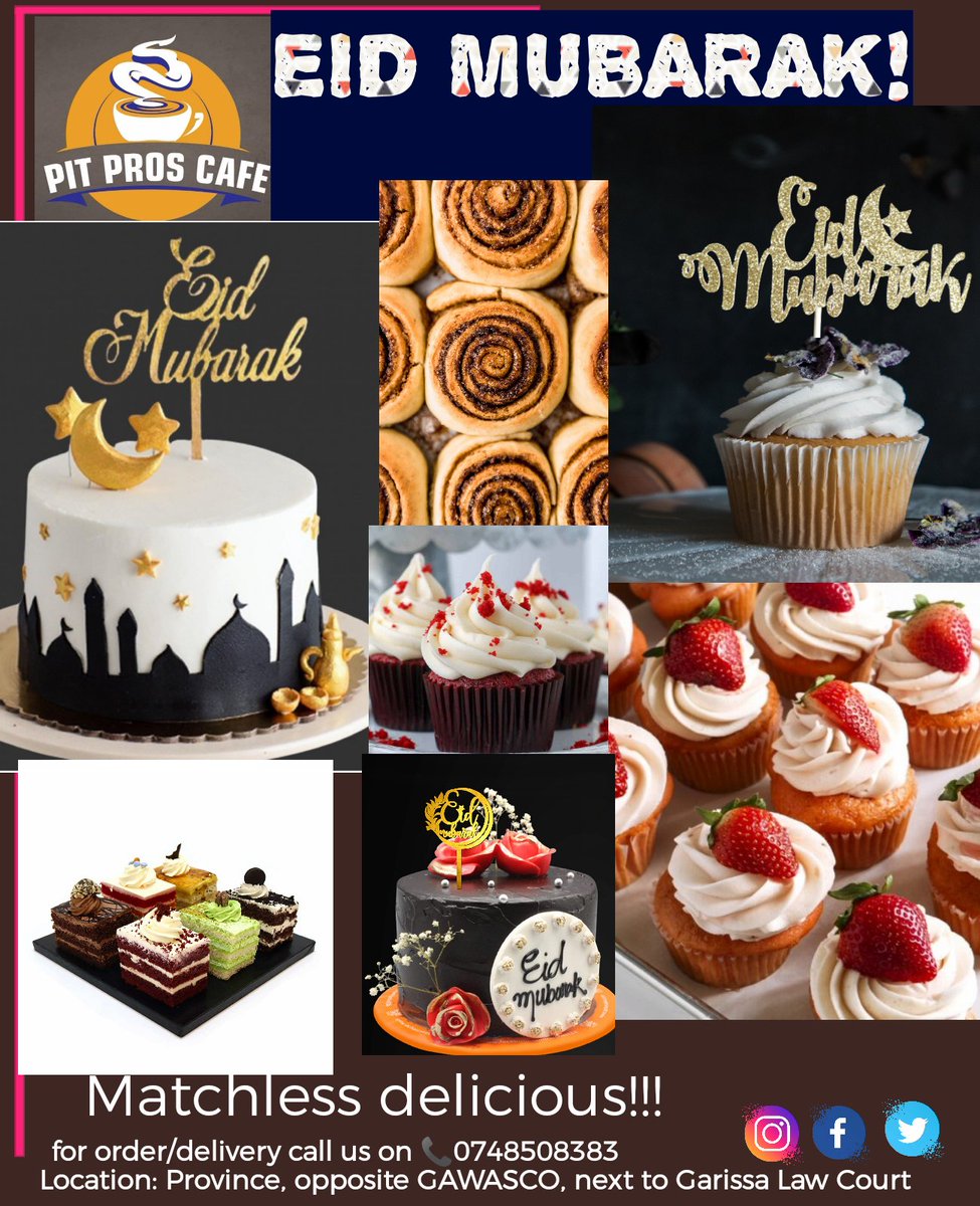 What is better than the right desert on Eid day ,We do cupcakes ,assorted cakes ,muffins, cinnamon rolls and much more at affordable price .We bake the best as customized to your desire .Book with us on the last five days of Ramadan.We also do delivery.
