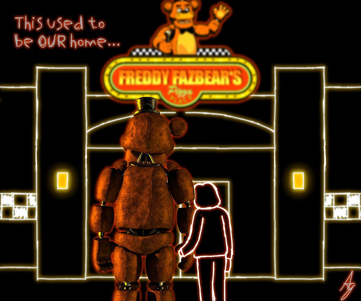 I'm VERY EXCITED about the #FNAFMovie, so I made an edit with that teaser that came up some days ago.

And I don't care if you think it was Golden Freddy in the teaser. Freddy fits better.

#3d #animatronics #cinema4d #edit #poster #FNAF #fivenightsatfreddys #fnafthemovie