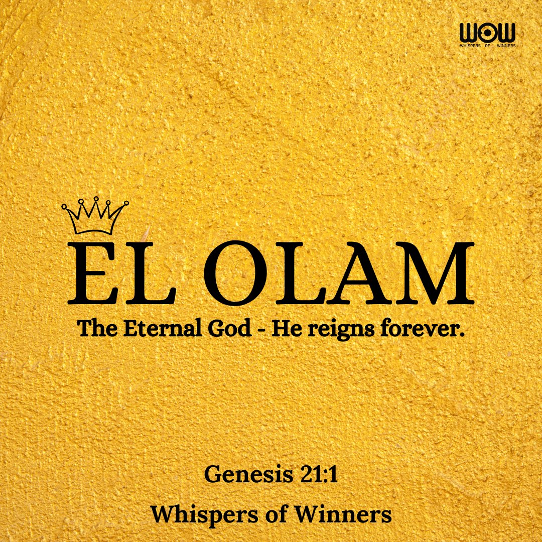 whispersofwins's tweet photo. Which dimension of God resonates with you the most this season?
El Olam ✅
El Moshaah ✅
El Elyon ✅
El Emeth ✅
Our God is greater, stronger, bigger and higher than any other!
#whispersofwinners https://t.co/RdhKWJDuqb