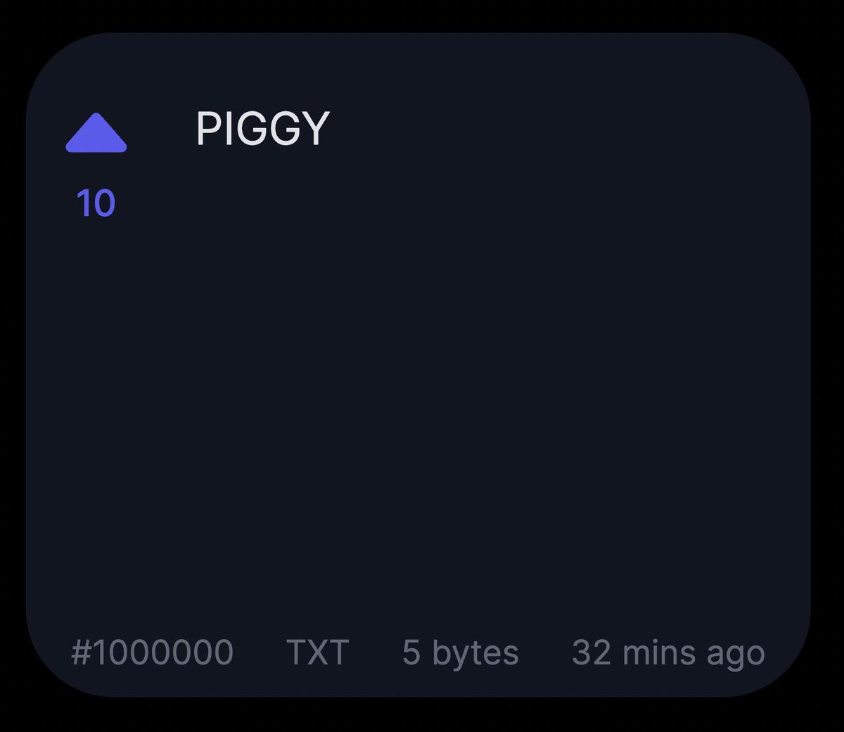 Congrats to PIGGY for making it to the top spot on the homepage of ord.io! 👏