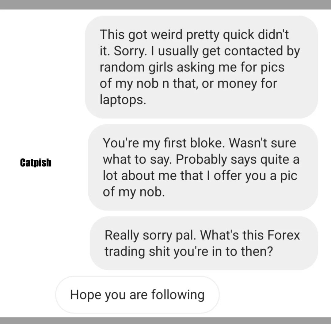catpish1's tweet photo. Dicks &amp; Forex chat 2/3 https://t.co/9r3RQI664p