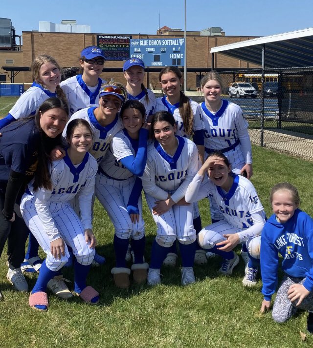 Scouts Softball get their first win of the season, 7-6 at Maine East.  Bella Ranallo with 2 home runs and a complete game.