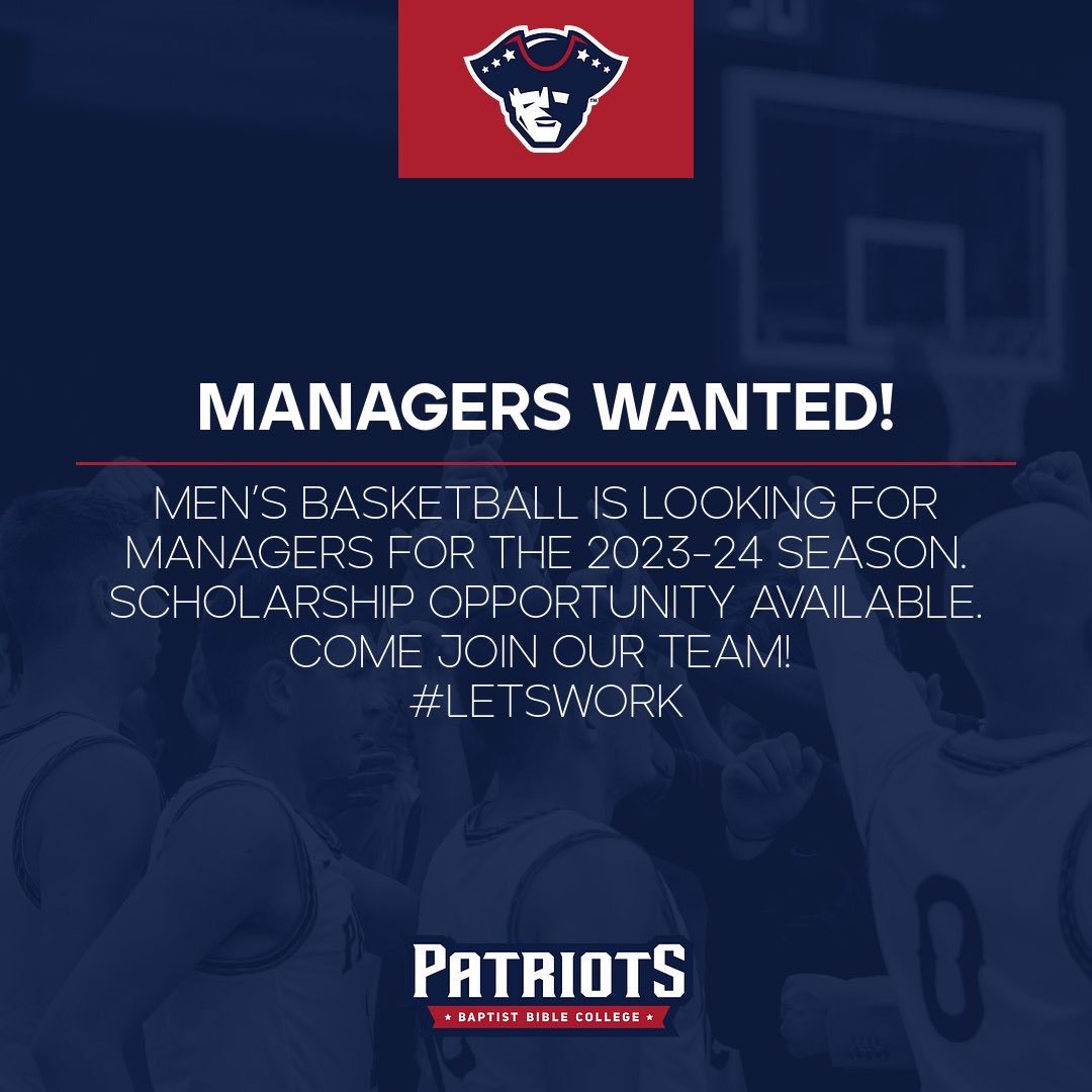 Men’s team is searching for hard working managers for the upcoming season. If you’re interested reach out to @DallasMeinders