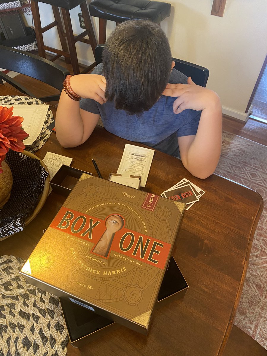 If you haven’t purchased Box One you should!! Thanks <a href="/ActuallyNPH/">Neil Patrick Harris</a> for the fun today! He is having a blast while also straining his brain!