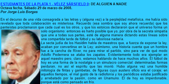 CineBraille's tweet photo. En 2008 nos pusimos con un amigo a comentar el Clausura usando las voces de personajes varios, de Inodoro Pereyra a Hunter Thompson. Esta es la de don Jorge, a quien le tocó un partido malísimo como casi todos los de ese torneo, espero que me perdone. https://t.co/w7E5zxuIJb