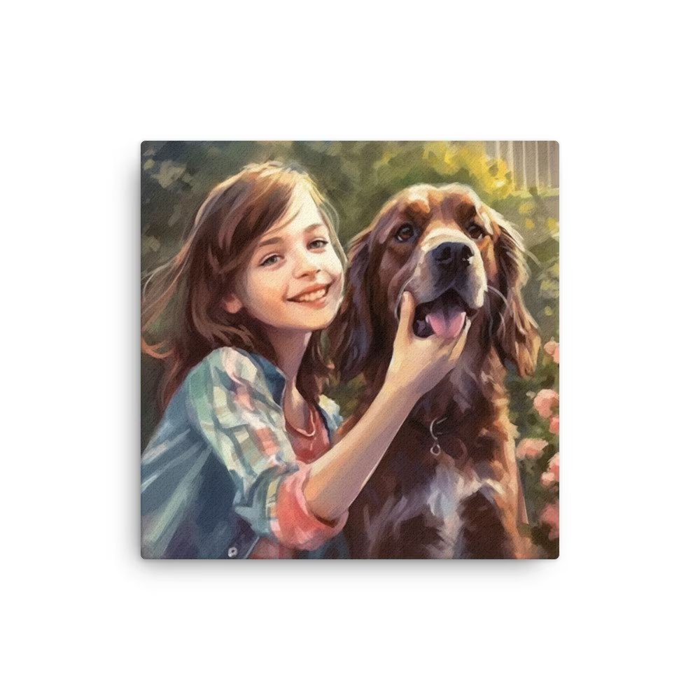 IBMClothing's tweet photo. A painting of a girl with her dog thin canvas! Order it and hang it straight away with built-in wall mounts and rubber pads on the back ready to protect against damage.

Shop: https://t.co/N5968zypzQ https://t.co/ArkZf7RccE