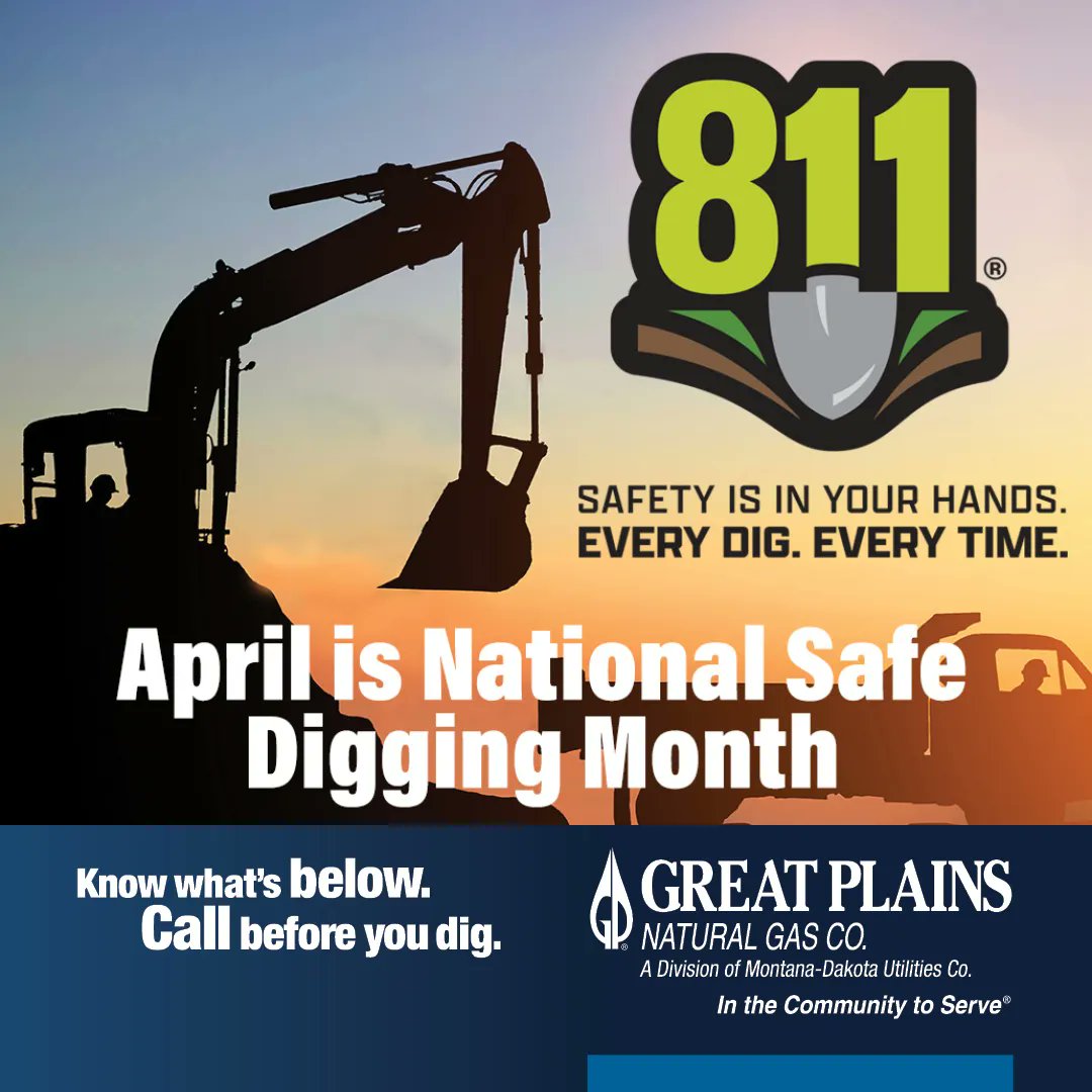👷‍♀️  Since 2008, National Safe Digging Month has been observed every April to remind everyone, homeowners and professionals alike, to keep communities safe by contacting  #811BeforeYouDig. 👷‍♂️ buff.ly/2L4Ip9y.
#SafetyIsInYourHands
#EveryDigEveryTime
#Call811