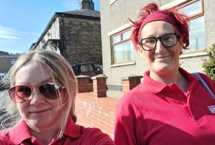 ScottBrerton's tweet photo. Brilliant day out campaigning for our Great Harwood Overton ward candidate Heather Anderson.

Loads of really positive conversations. Heather's going to make a fantastic councillor. 

#Hyndburn #GreatHarwood #VoteHeather #VoteLabour #votelabourparty2023 #LabourDoorstep https://t.co/77uonVIeUs