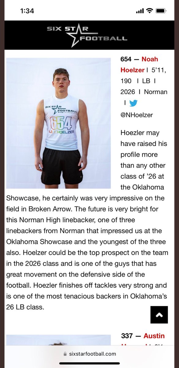Thank you @6starfootballOK for the write up! And for letting come and compete