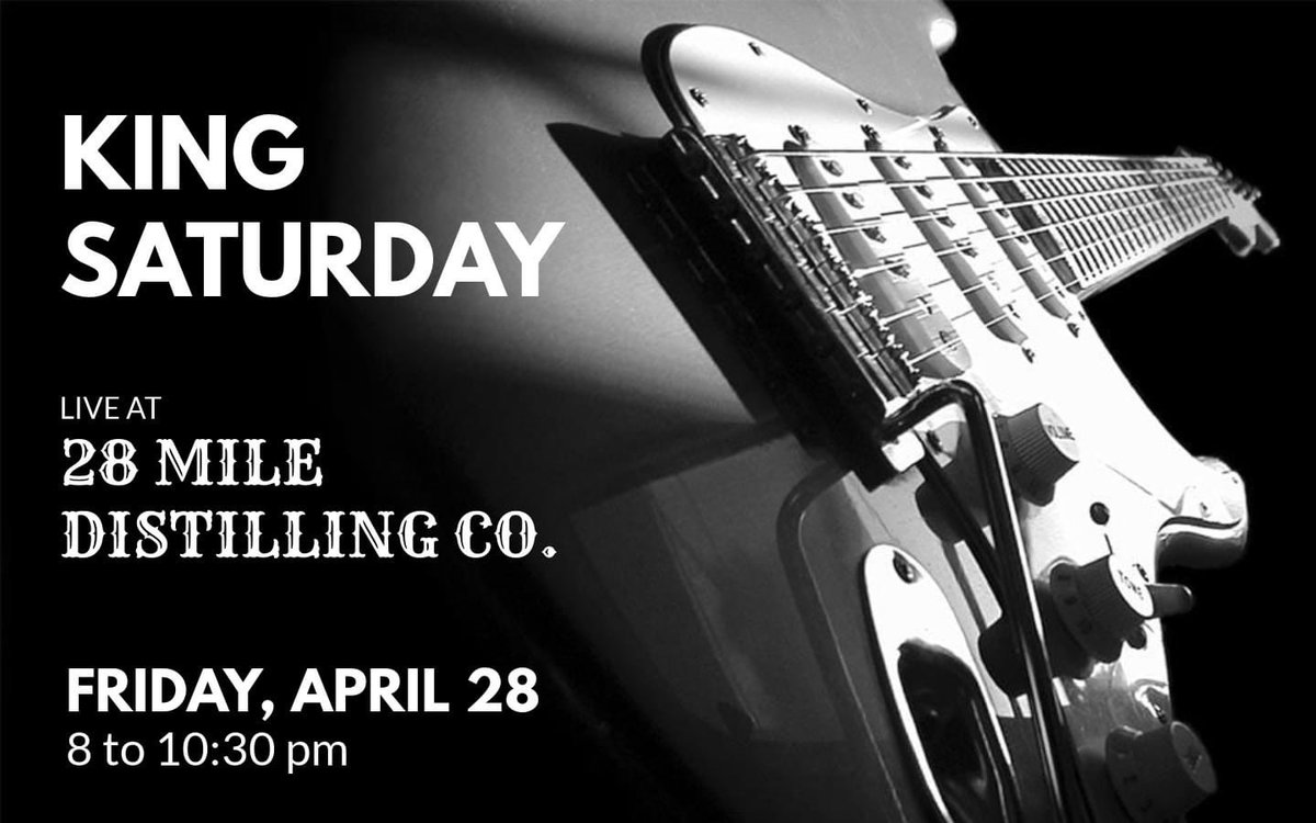 brianpgrady's tweet image. 20 days, #Highwood! M’band @KingSaturday will see you Friday, April 28! Two smokin’ sets of classic rock hits at @28mile. Mark it, rock it, live it! 🎤🎸🎹🥁