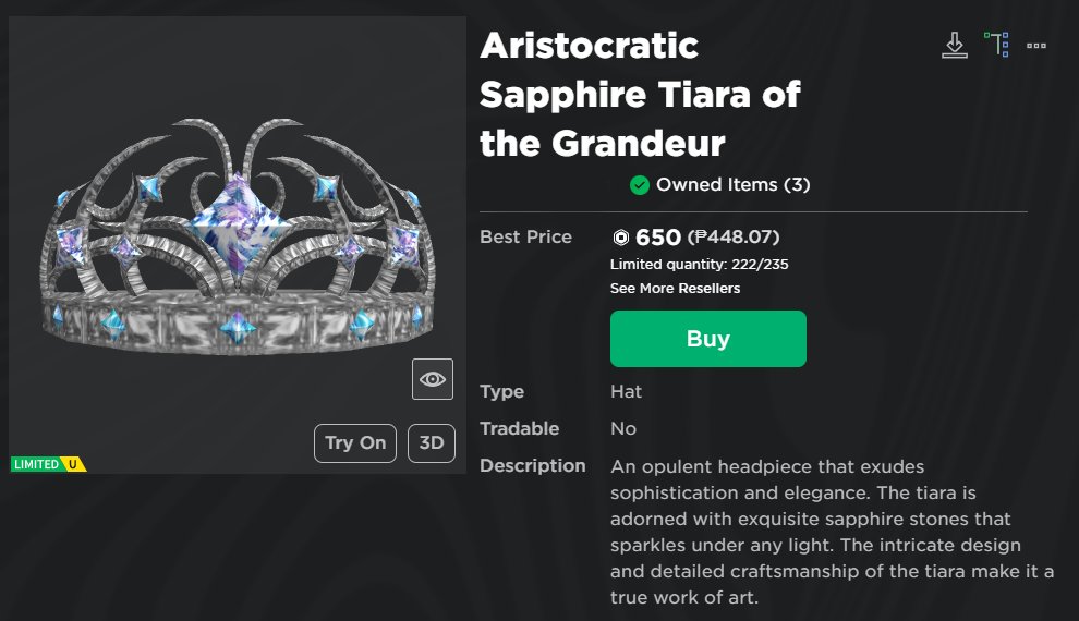 DramfionRBX's tweet photo. Indulge in the ultimate luxury with the LIMITED Aristocratic Sapphire Tiara of the Grandeur, featuring an intricate design with stunning sapphire stones and sparkling white diamonds. Grab yours now!
https://t.co/6TdWAm4Ydj https://t.co/YdQOoLgacP