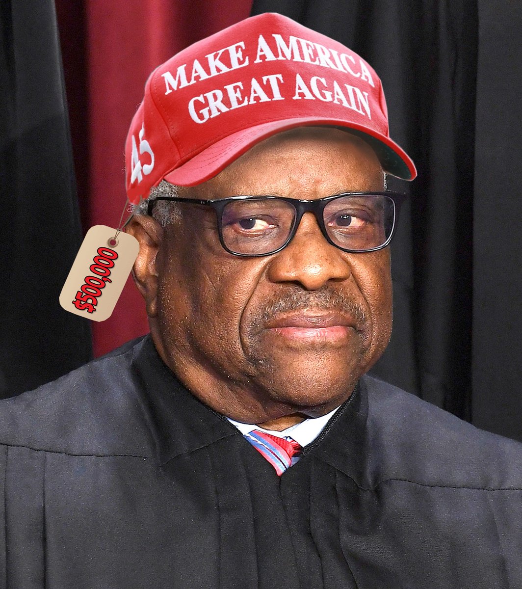 fritzie4art's tweet photo. "Personal Hospitality" vacations for Clarence and Ginni Thomas for the past 25 years were compliments of Republican billionaire donor, Harlan Crow.  Thomas was appointed to the Supreme Court in 1991.
..32 years ago. https://t.co/fCOYdPJnsm