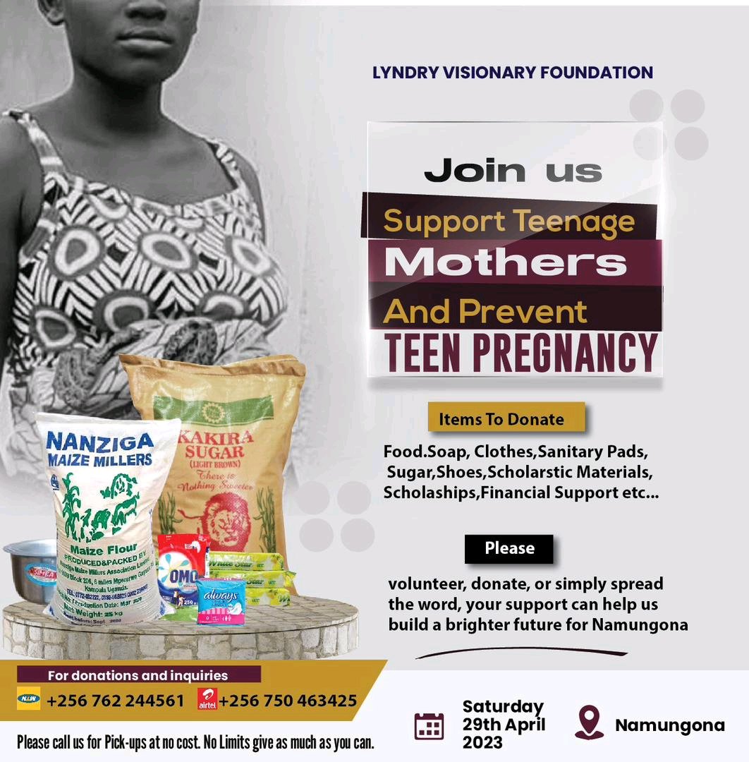 Teenage pregnancies are one of the problem we as a generation are facing and hence making many of the young women and men incapacitated  to achieve their dreams.
Please join us as we try to support teenage mothers.#supportteenagemothers