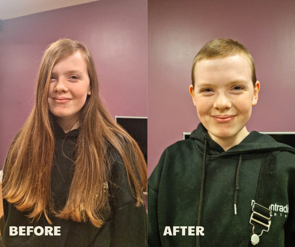 16 year old Rhi has shaved their hair to fundraise for CDCH and @thedoorstroud. Rhi also donated their hair to the @LPTrustUK Thank you Rhi! To donate to Rhi's fundraiser, follow the link: donate.giveasyoulive.com/fundraising/rh… 

#cotsdogscats #fundraisingchallenge #fundraising