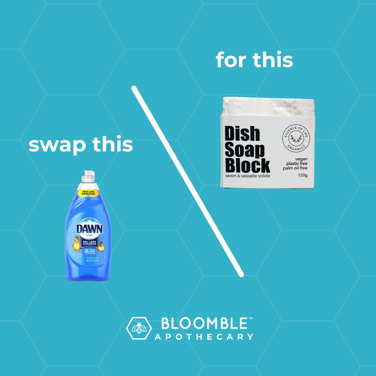 bloombledotcom's tweet image. Swap This For That🧼 @essenceoflifeorganics
Upgrade your dishwashing game with a sustainable switch: swap your plastic bottle dish soap for a long-lasting dish block! #sustainable #apothecary #smallchange