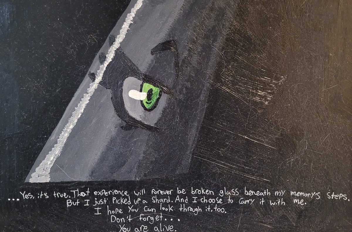 CliffHangerWH's tweet photo. @DiminishGame When I first watched the Night Mind video that covered this game, my heart was touched by the monolog from the pit, for it came to me in a rough time in my life. So much so that I made a poster to hang on my wall to help me through tough times again. https://t.co/CVBIjF38CI