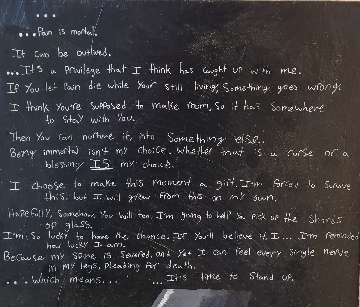 CliffHangerWH's tweet photo. @DiminishGame When I first watched the Night Mind video that covered this game, my heart was touched by the monolog from the pit, for it came to me in a rough time in my life. So much so that I made a poster to hang on my wall to help me through tough times again. https://t.co/CVBIjF38CI