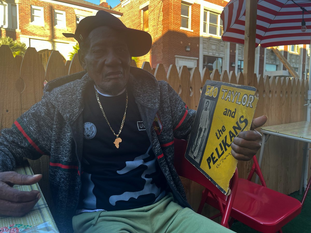 Ebo Taylor poses with a signed copy of his '76 release #EboTaylor and The Pelikans while waiting to hit the stage for the final performance of his 2022 #jazzisdead tour.

Watch the live performance video on our website. 

#highlife #afrobeat #ghana #loveanddeath #jazzisdead