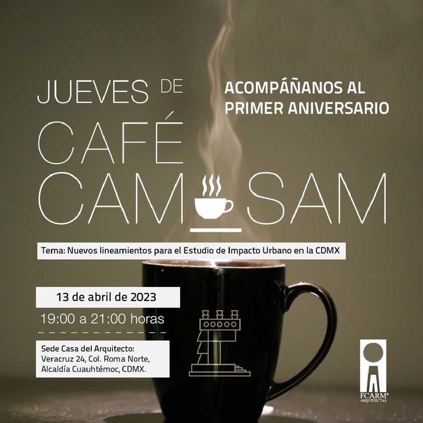 #cafecamsam cumple un año.
Conocerás sobre los nuevos lineamientos para obras de gran magnitud sobre el Estudio del Impacto Urbano y la Autorización de Impacto Ambiental en la CDMX. 
13 de abril, 19:00hrs en la Casa del Arquitecto.

➡️ Regístrate aquí: bit.ly/3nDncsr