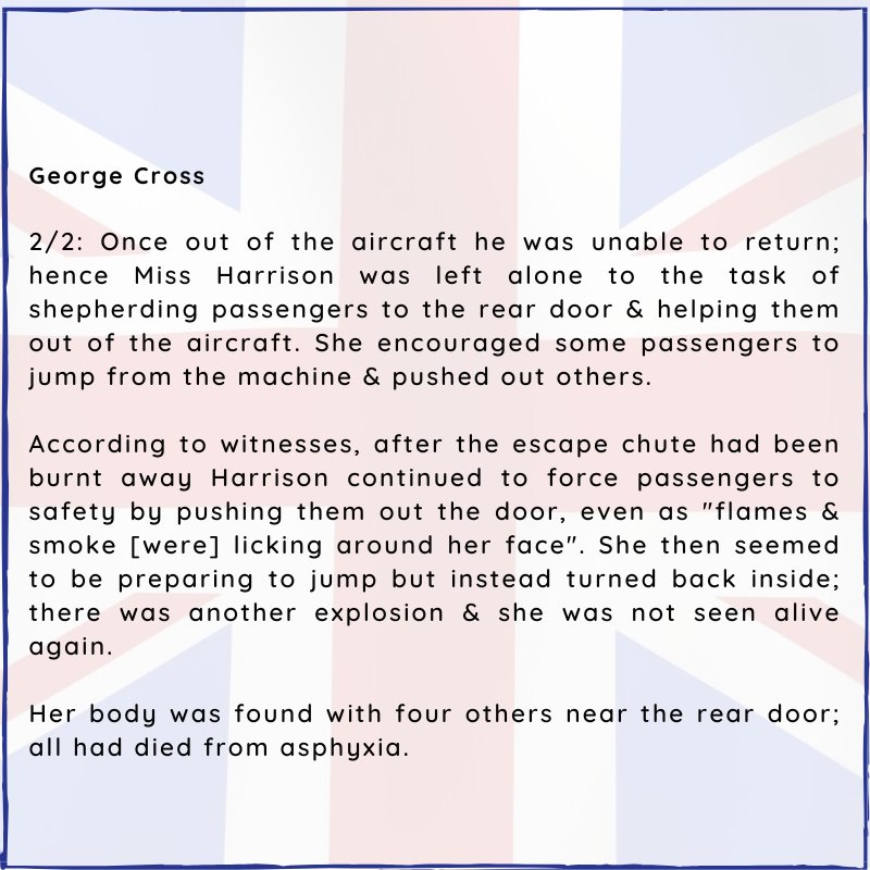 #otd 8 April 1968 – BOAC Flight 712 catches fire shortly after takeoff. As a result of her actions in the accident, Barbara Jane Harrison is awarded a posthumous George Cross, the only GC awarded to a woman in peacetime.

#Britishhistory #Georgecross