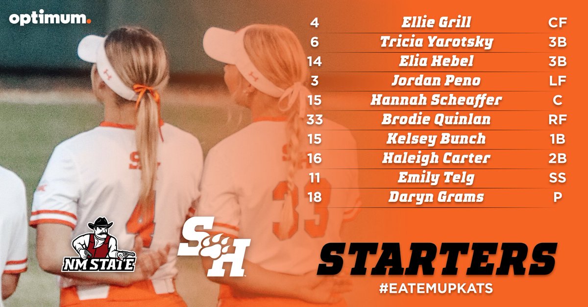 Here is today's starting lineup at NM State

#EatEmUpKats
<a href="/optimum/">Optimum</a>

📺 bit.ly/3Mrdt2H
📈 bit.ly/3Mo3ECB
