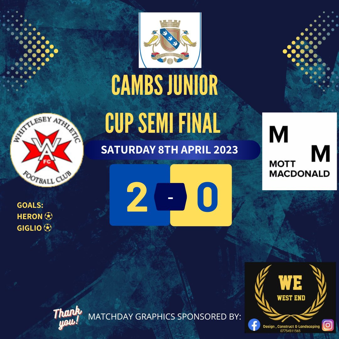 WhittleseyAthFC's tweet photo. ⚽️ RESERVE TEAM RESULT ⚽️

Victory at the @danzenlogistics stadium for our reserve side 👏

Our 1️⃣0️⃣TH  consecutive home win means we reach the  @CambsFA Junior Cup final 🏆 

Our Second cup final confirmed ✅ 👊

@Matthewheron89 &amp; @DGiglio95 with the goals ⚽️⚽️ 

#UpTheRes 🔵⚫️ https://t.co/lOQk7tAm8M