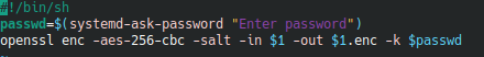 __LillyK3lly__'s tweet photo. with the script you can encrypt a file with a password :)
#linux #linuxed https://t.co/Fe97mbUjdE