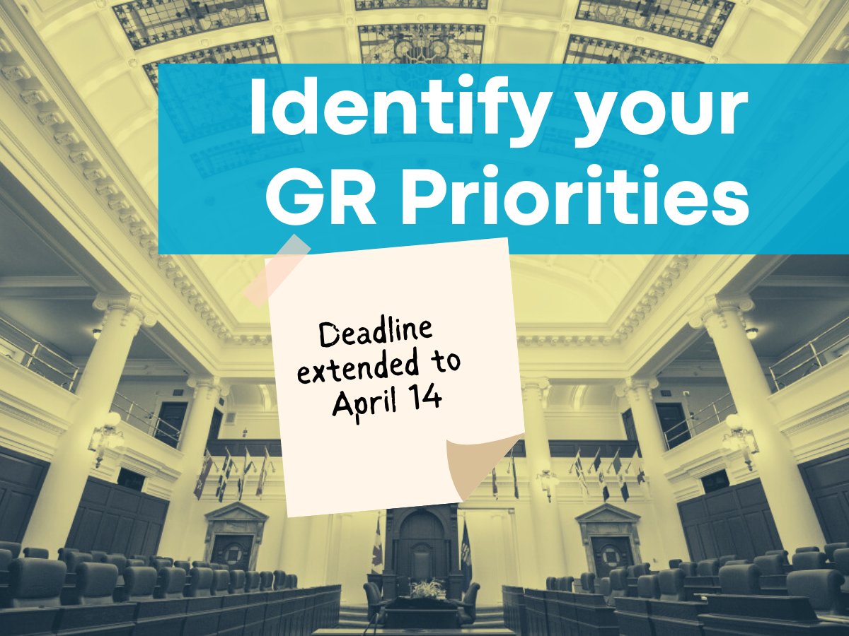 Members - we've extended the deadline to get your proposed government relations policies in to us by one week - the new deadline is Friday, April 14. Click to link below to submit your policy ideas or select one from the list! bit.ly/3ZShNLq