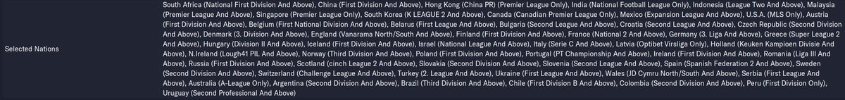 theFFM_'s tweet image. I loaded every league and every player in the #fm23 database.

I've then simmed it for just over 10 years (29/08/22 - 01/01/33), because, why not.

Any screenshots people want to see from it? 

(I'll put it up for download on my site soon too)
