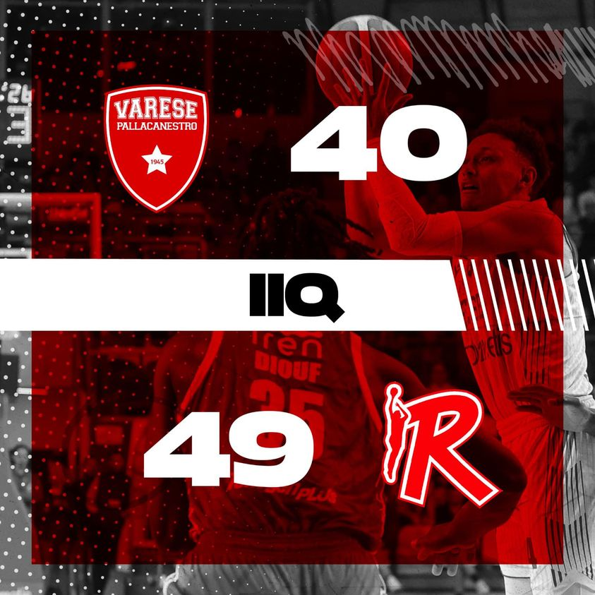 PallVarese's tweet image. Ospiti ancora avanti dopo 20’ di gioco 🙁
#VarReg #NoiSiamoVarese
