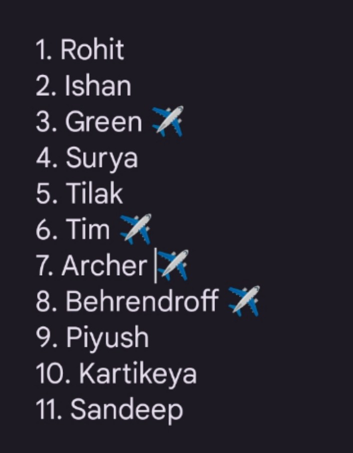 sreenadh_p's tweet photo. @mipaltan @UshaPlay Play Archer, Behrendroff and Sandeep. https://t.co/93FWTdHhGf