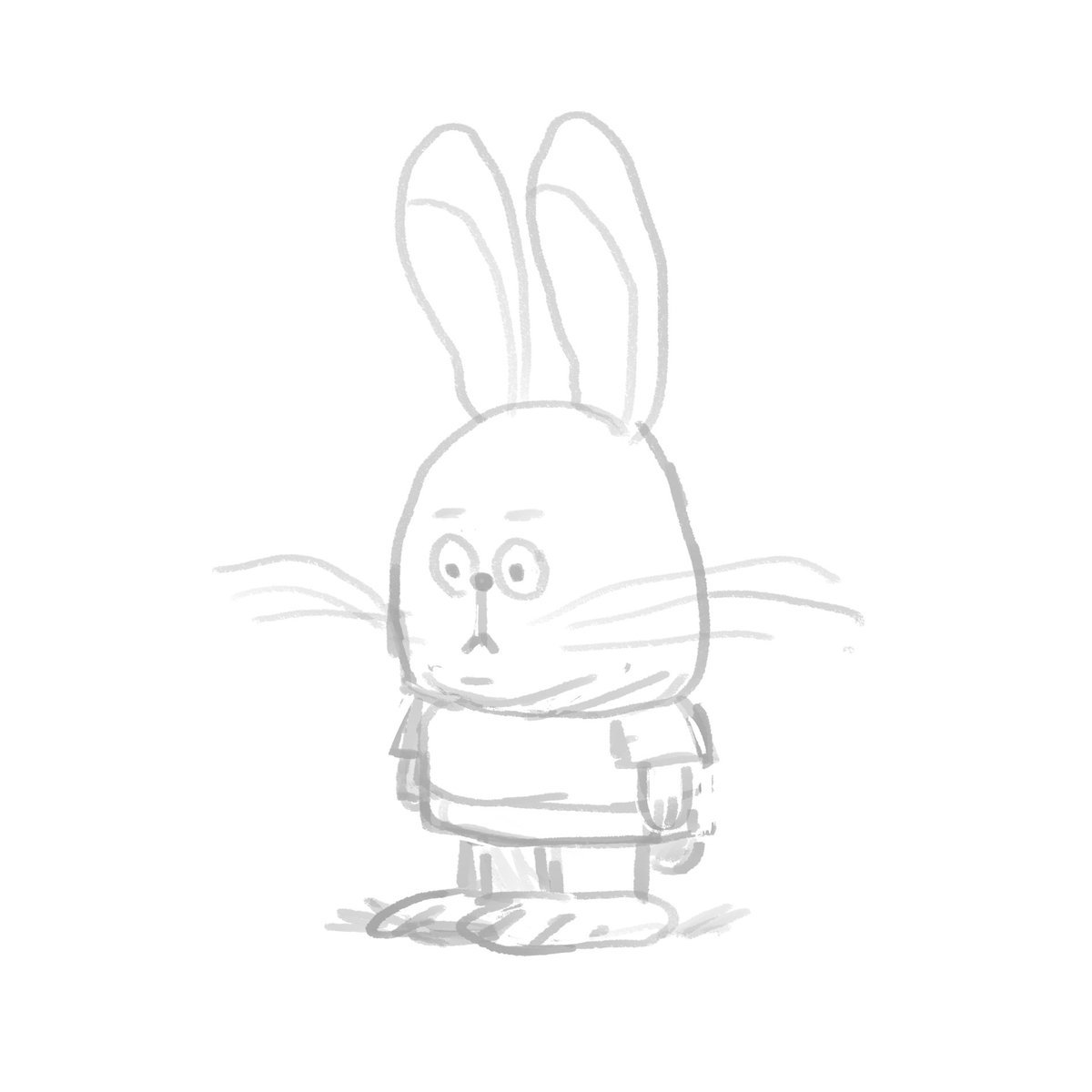 isaaclenkiewicz's tweet image. Egg rabbit. I always surprise myself with how many decisions for the final drawing are made at the &apos;inks&apos; stage, compared to the sketch.