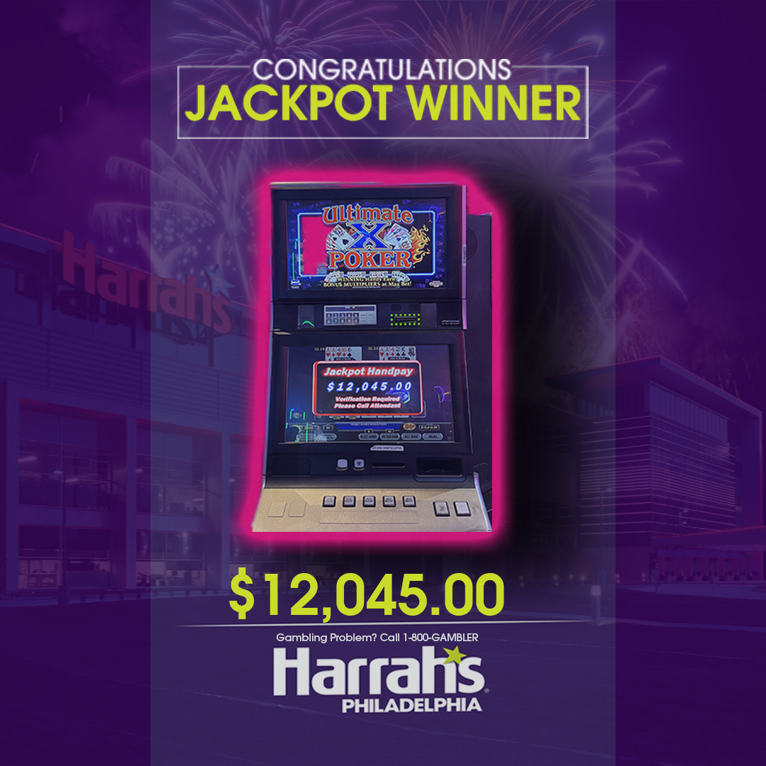 HarrahsPHL's tweet photo. Your next hand, could be the next winning JACKPOT handed out at #HarrahsPHL.
Just like our recent winner at ♣️ ♥️Ultimate❌Poker♠️ ♦️ in the amount of💰$12,045.00💰.
#HarrahsPhillyJackpots #WinLikeACaesar #AnotherWon
Gambling Problem? Call 1-800-GAMBLER https://t.co/f8KIwQSUyy