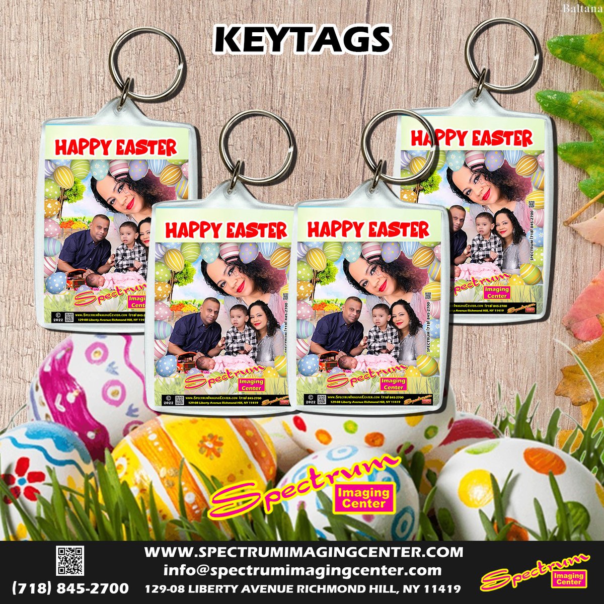 Custom Design Your Keychains today!!- Easter 2023.
Key tags set of 4 for just $20.00.
#easterkeytags #keytags2023 #style #fashion #giftitems 
#spc #keychainsforsale #keyrings 
#Spectrum_Imaging_Center
Since 1973
129-08 Liberty Ave
Richmond Hill, NY 11419
Phone# 718-845-2700