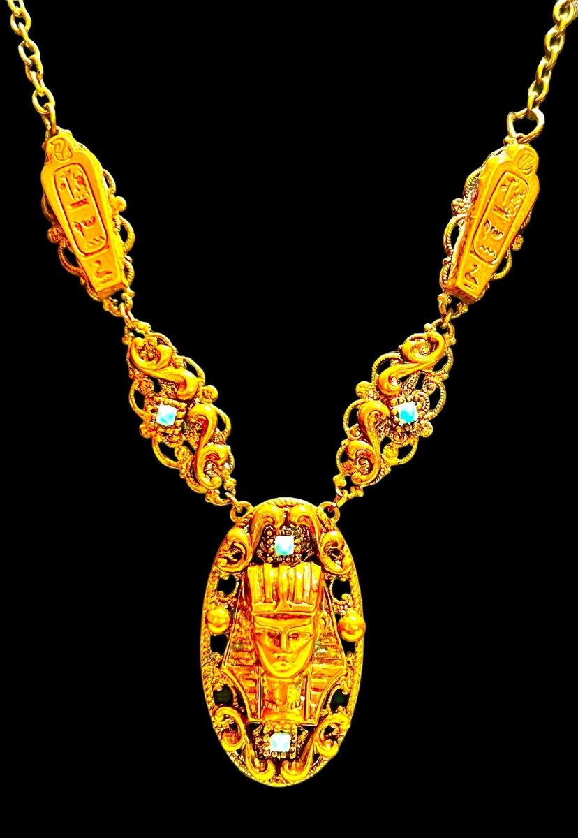 Art Deco Egyptian Revival Necklace King Tut Pendant Turquoise Beads Sarcophagus Charm Brass Gift for Her #ArtDeco #EgyptianRevival 
$325.00
➤ etsy.com/listing/143134…