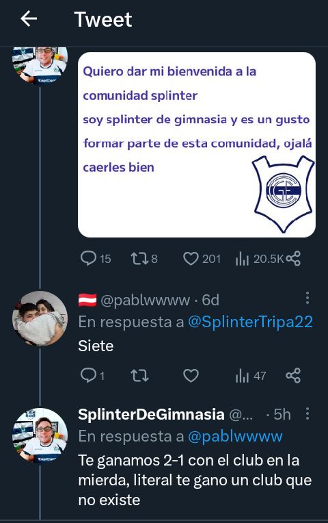 SplinterDeGimnasia (@splintertripa22) on Twitter photo 