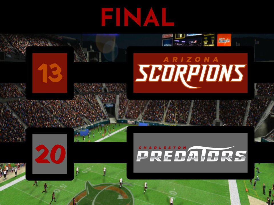 Took care of some business of our own. Your Charleston Predators defeat the Arizona Scorpions and make it TWO IN A ROW! Great Game to the <a href="/SFLArizona/">Arizona Scorpions</a> and good luck in the playoffs!

#ApexPredator
