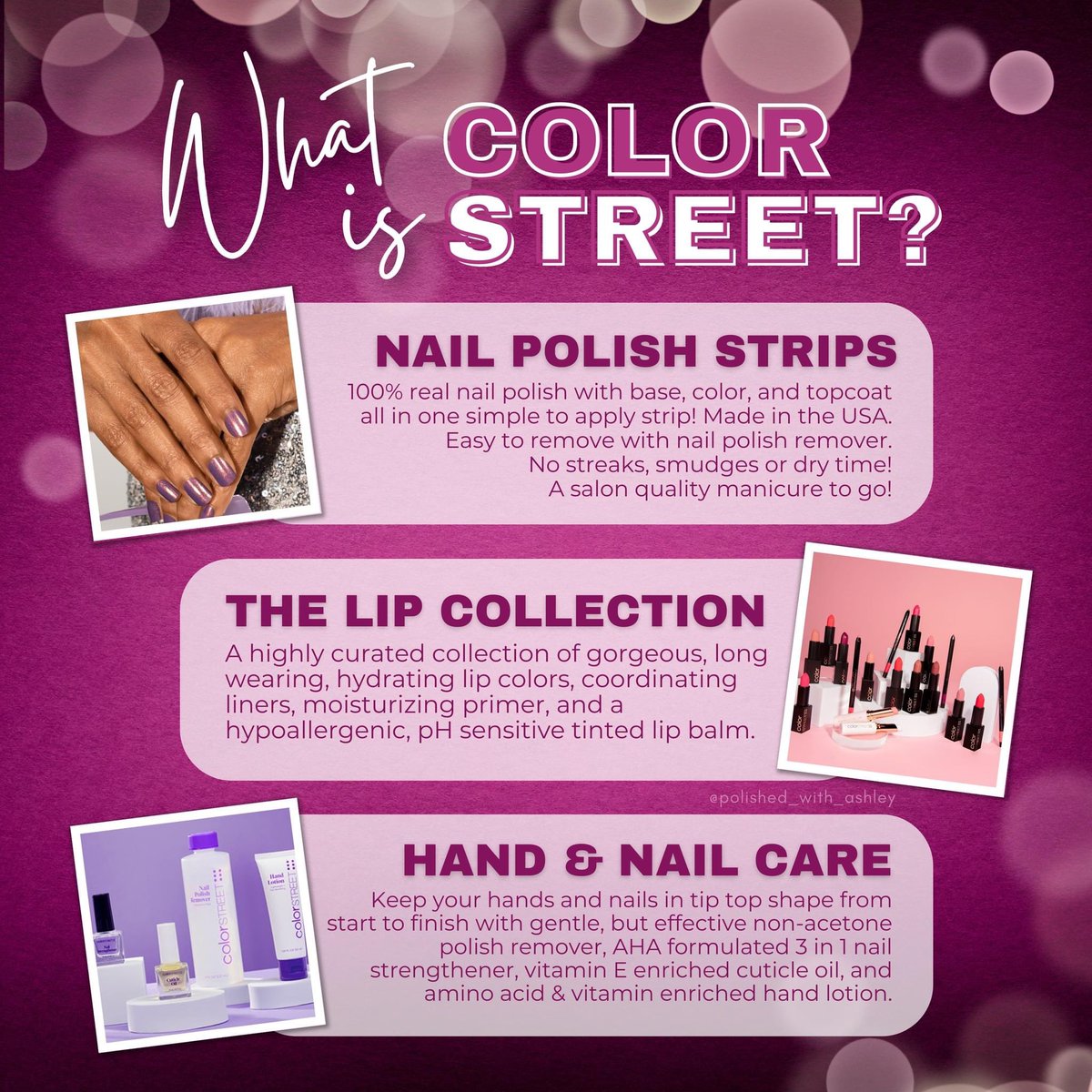 Have you heard of ColorStreet ??? Want to try some dry nail
polish strips ?? Ask me about it !!