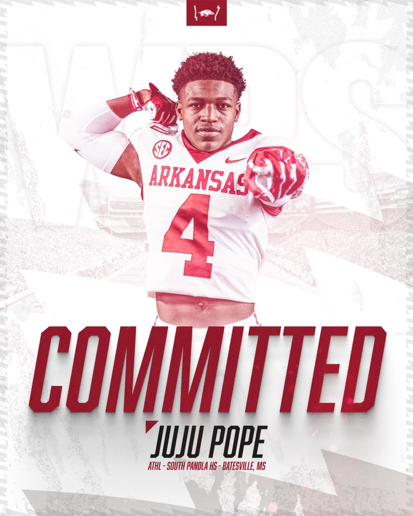 1000% committed 🙏🏾#GoHogs <a href="/FBCoachJSmith/">Jimmy Smith</a> <a href="/CoachSamPittman/">Coach Sam Pittman</a> <a href="/Coach_MWoodson/">Marcus Woodson</a> <a href="/T_WILL4REAL/">Coach T-Will</a>