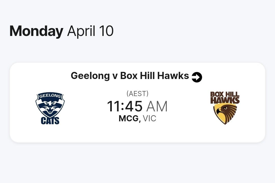 theBeauTackle's tweet photo. Catch Ollie Henry plying his trade in the Easter Monday blockbuster curtain raiser at the MCG as the Cats take on the Hawks in the @VFL from 11:45am. Stream live at @AFLcomau, @7VFL might be showing it. Regular updates via @GeelongVFL. #didnttakelong #Geelong #Collingwood #VFL https://t.co/nLbXsNimxd