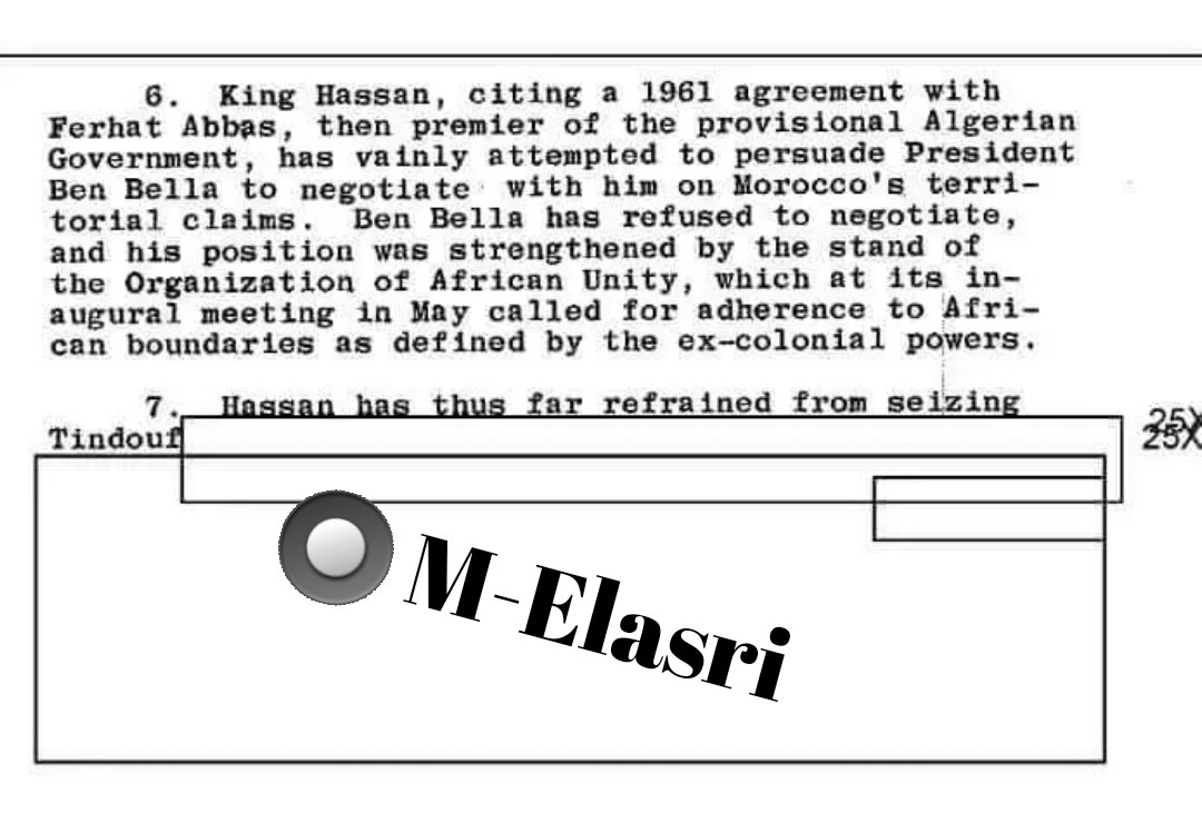 MustaphaElasri9's tweet photo. ☆ وكالة الاستحبارات الامريكية🇺🇸 ترفع السرية عن وثيقة من الأرشيف الأمريكي تعود للعام 1963 تكشف عن  اقتطاع الإستعمار الفرنسي🇨🇵 للصحراء الشرقية من التراب المغربي🇲🇦. https://t.co/ughKIGDYvh