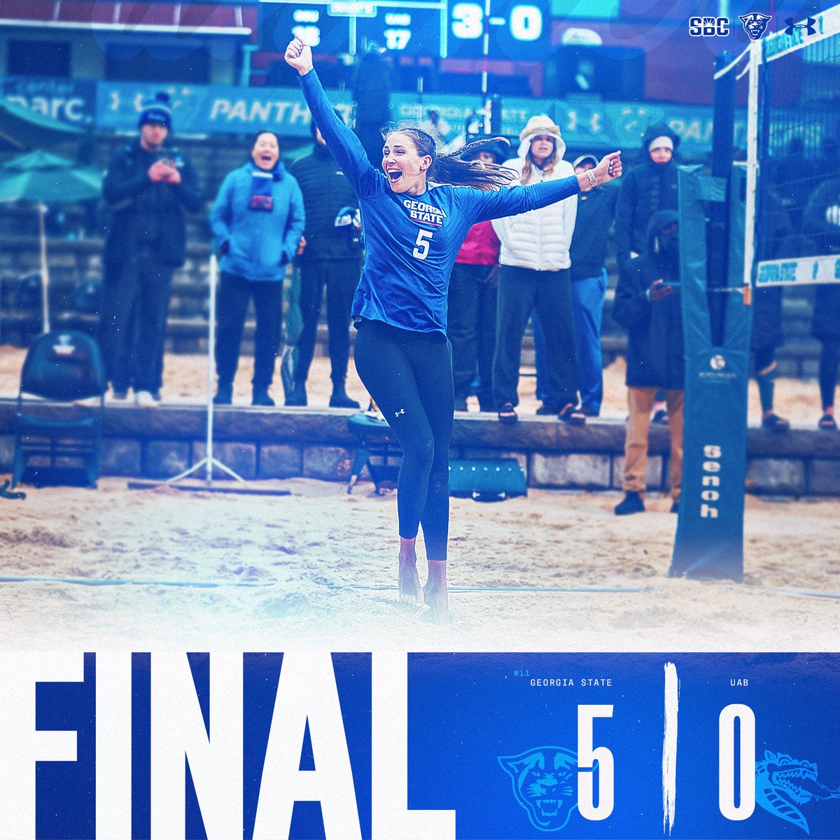 GSU_BeachVB's tweet photo. 𝗦𝗲𝗻𝗶𝗼𝗿 𝗗𝗮𝘆 𝗦𝘄𝗲𝗲𝗽 𝗳𝗼𝗿 𝘁𝗵𝗲 𝗦𝗮𝗻𝗱𝘆𝘀 🔥

No. 11 GSU closes the second day of Diggin’ Duals charting a 5-0 sweep facing UAB 

The Sandy Panthers finished day 2 with a 2-0 mark ✔️

#OurCity | #GettingGritty https://t.co/jOA3J6FS2K