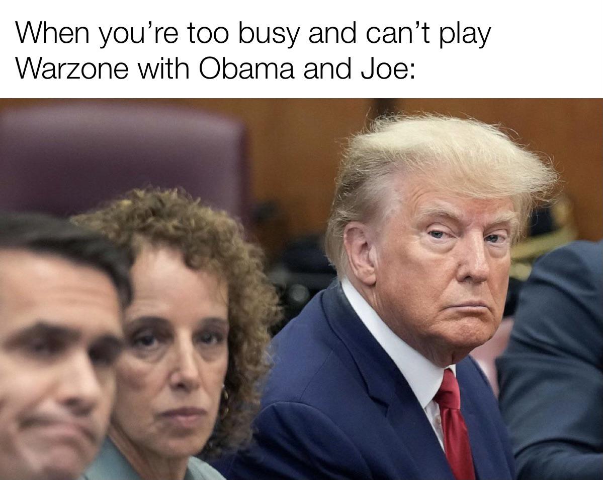 funnym3mz's tweet photo. Obama and Joe are gonna miss the Warzone and Minecraft
via u/Left-Twix420(Reddit)
#memesdaily #memes #dankmemes #trump #biden #obama #warzone #minecraft https://t.co/ajabRZacOF
