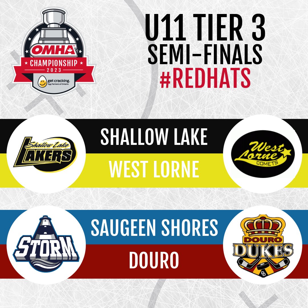 HometownHockey's tweet photo. U11 Tier 1: Strathroy vs. Saugeen Shores, Niagara on the Lake vs. Tillsonburg

U11 Tier 3: Shallow Lake vs. West Lorne, Saugeen Shores vs. Douro

U12 A: Barrie vs. Haldimand, Milton vs. Burlington https://t.co/DhvJbZWldA