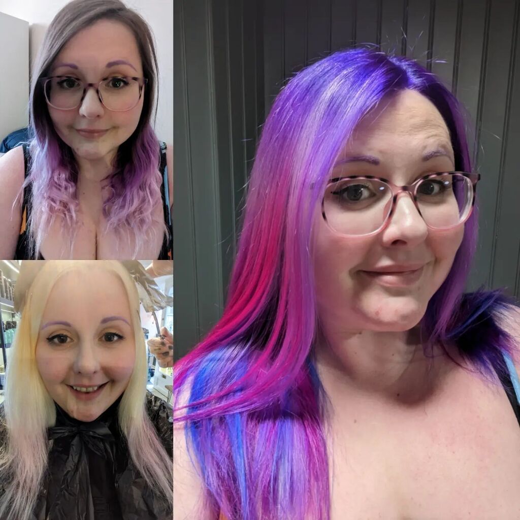 Jarvdusa's tweet image. Took a trip to @ba1hair in Bath yesterday to get my hair done by the colour magician that is @wecoulddye 

I am so in love with the result. I call it my galaxy hair. 

Cannot recommend Tiger's work highly enough. Totally worth the 5 hr round trip.
#colou… instagr.am/p/Cqy7EKbIXTi/