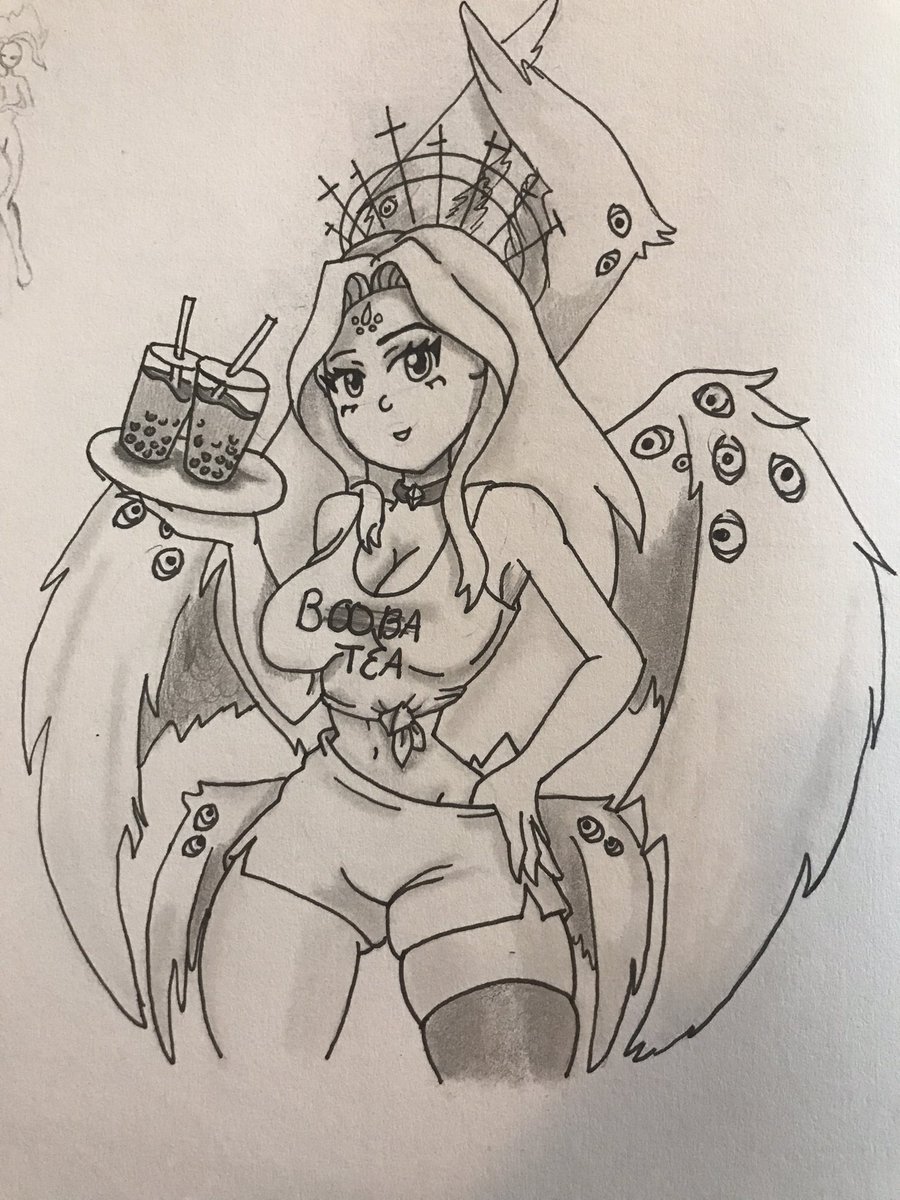 SeraphimEternal's tweet photo. Thought I would share some art of drawing myself working at your local #booba tea shop.
Hope you guys like it!
#VtuberSupport #Vtuberart #seraphart https://t.co/AHSIXOYtXb