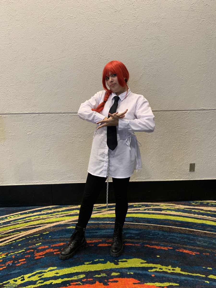 anarkyah's tweet image. pics of me as makima at #prcc and my merch haul