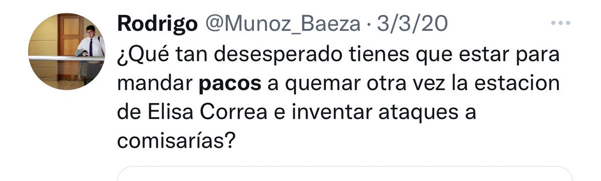 joseantoniokast's tweet photo. No solo exigimos la renuncia de Eduardo Vergara, Subsecretario de Prevención del Delito, por no hacer nada. También la de su Jefe de Asesores, Rodrigo Muñoz Baeza @Munoz_Baeza , por odiar a Carabineros. Es una verguenza que siga en su cargo. https://t.co/vwXjztbUCc